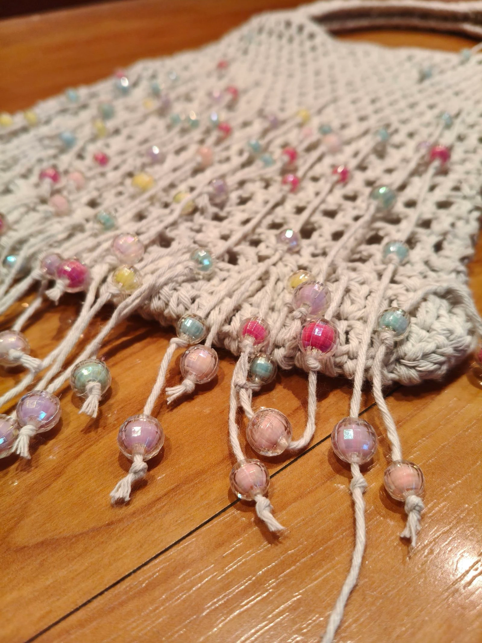 Handgemaakte bohemien kralenhaaknettas – photo 3